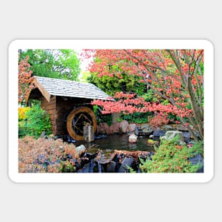 Waterwheel among the Autumn foliage Sticker